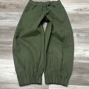 Lurdes Bergada Army Green Womens L Military Twill Baggy Jogger Parachute Pants